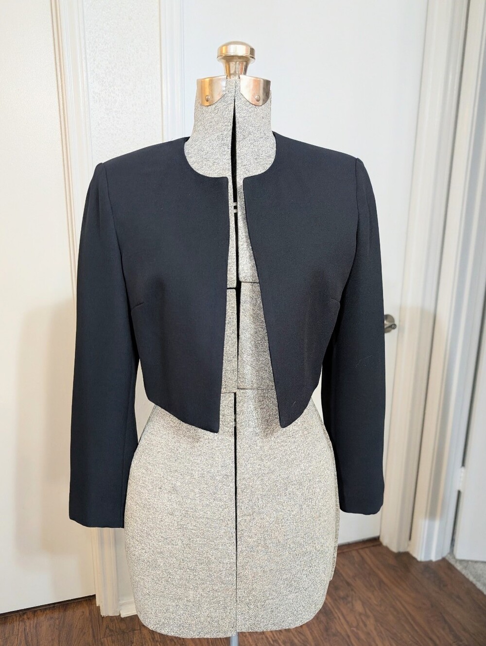 Liz Claiborne Vintage Bolero Jacket Black Cropped Made USA EUC